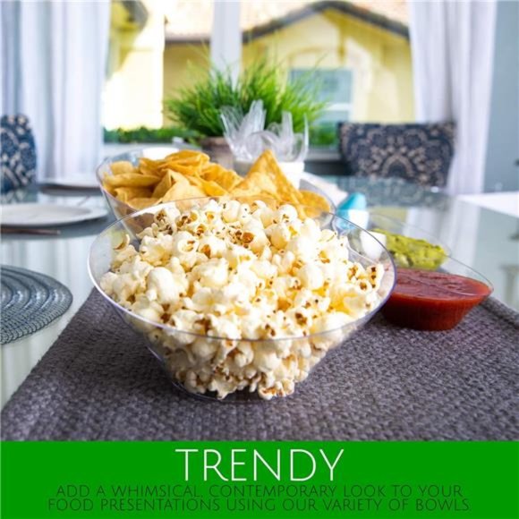 Disposable Angled Plastic Bowls Round Medium Serving Bowl, Elegant for Party's - Picture 3 of 8